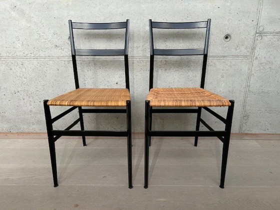 Image 1 of 2 Cassina Superleggera chairs by designer Gio Ponti