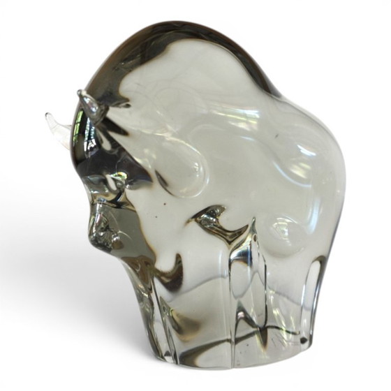 Image 1 of Escultura de toro de cristal de Murano de Livio Seguso, 1970