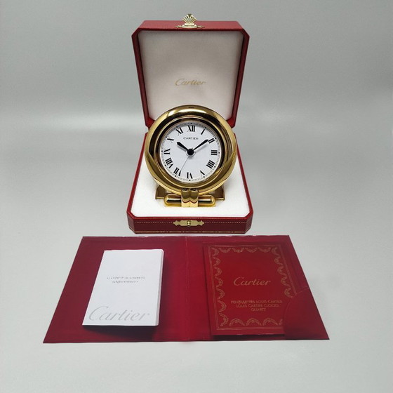 Image 1 of 1990s Gorgeous Cartier alarm clock pendulette "Colisee". Made in France