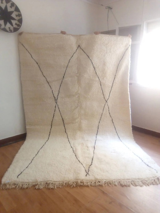 Handwoven Moroccan Beni Ouarain rug - diamond pattern - wool - 316 x 205 cm – Rugs & carpets, Cotton, Modern (photo 2 of 8)