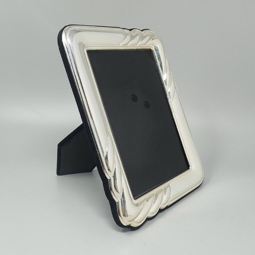 Prachtige fotolijst uit de jaren 70, verzilverd met glas. Gemaakt in Italië. – lijsten, Silver (photo 2 of 5)