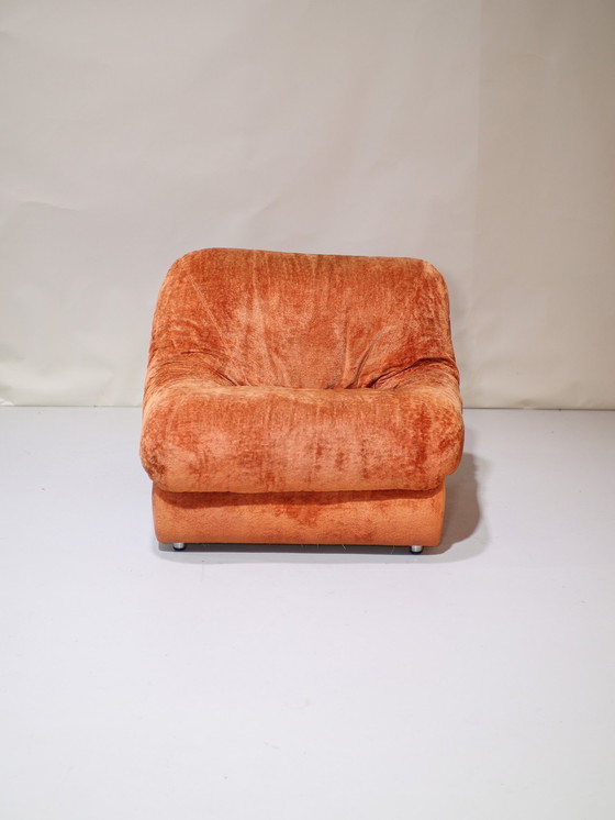 Image 1 of (2x) Italian Armchair Orange Vintage 1970s