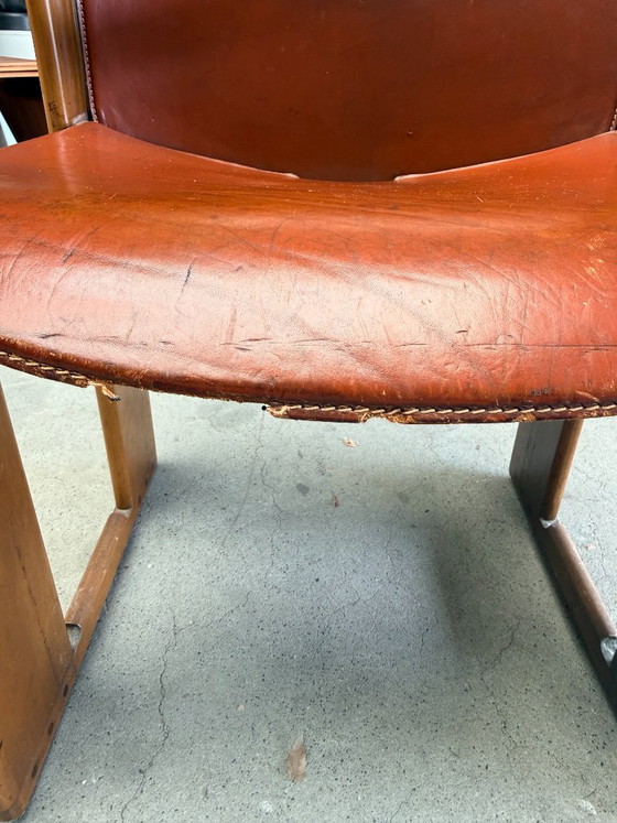 Sedia Vintage B&B Italia Dialogo Afra & Tobia Scarpa – Poltrone, Leather, Wood (photo 4 of 13)