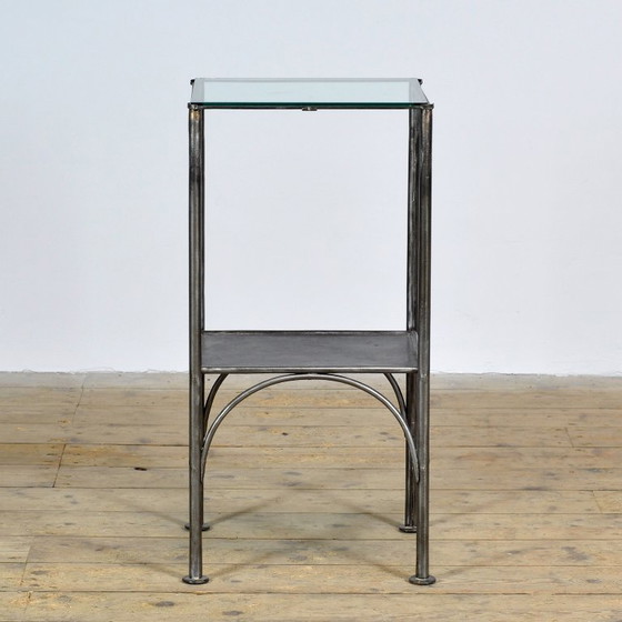 Iron bedside table, 1910s – Nightstands, Glass, Vintage (photo 2 of 7)
