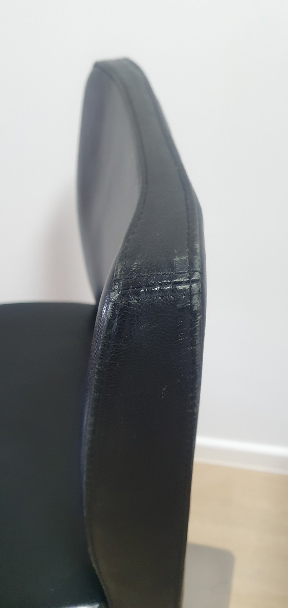 2 Sgabelli da bar di design in pelle nera – Leather, rvs (photo 5 of 5)