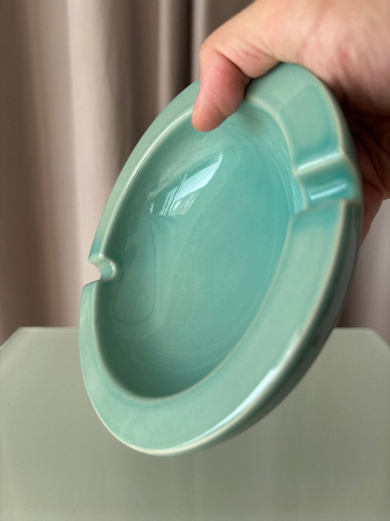 Posacenere Vintage in Ceramica d'Arte – Smalto Verde Acqua / Celadon – Anni '70 – Regali (photo 7 of 7)