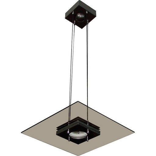 Vintage ophanging van metaal en glas, 1990