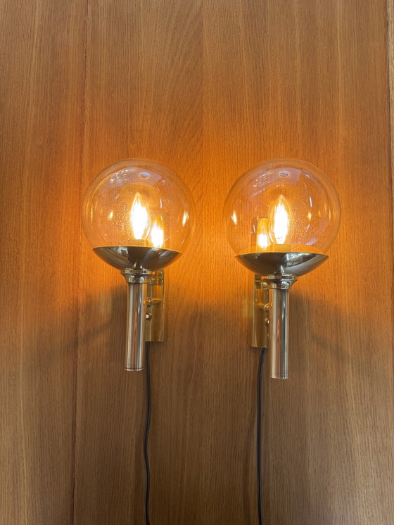 Image 1 of Set di 2 lampade da parete di Svend Mejlstrøm per Mejlstrøm Belysning - Eleganza danese in ottone e vetro