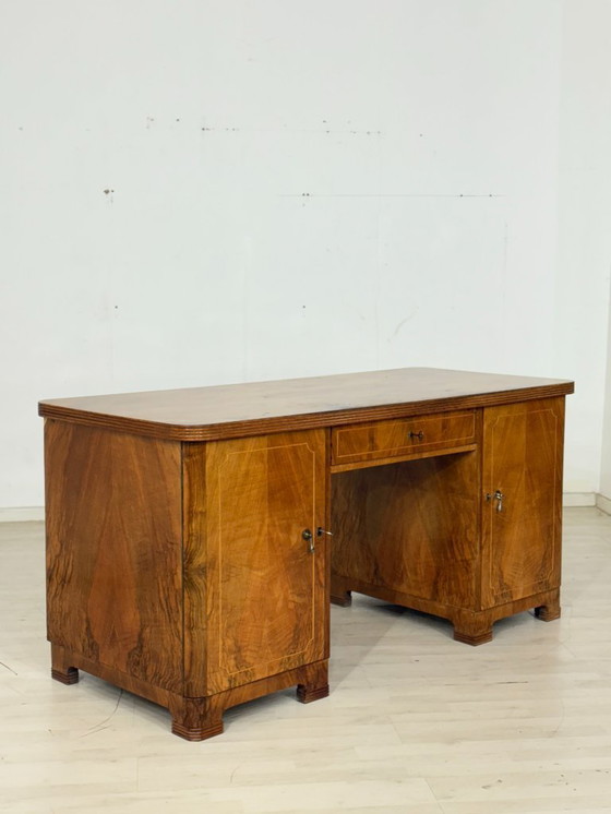 Image 1 of Beautiful Art Deco desk / vintage office desk / work table / table