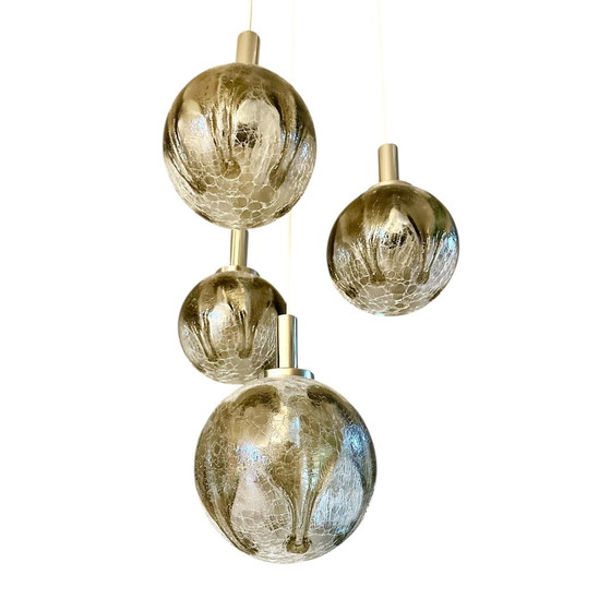 Image 1 of Vintage Cascade Pendant Lamp With Four Glass Globes, 1960s