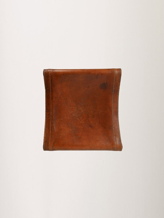 Image 1 of “Safari” Footstool in Oak and Leather