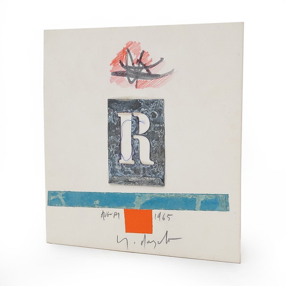 Image 1 of Mixed Media on Cardboard and Collage by Sergio Dangelo, 1960s