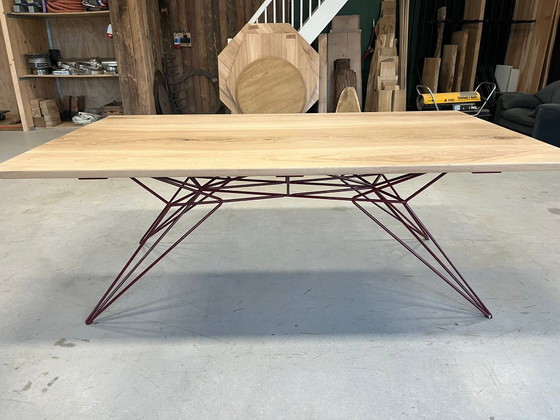 Image 1 of Oak Table With Design Frame Bordeaux