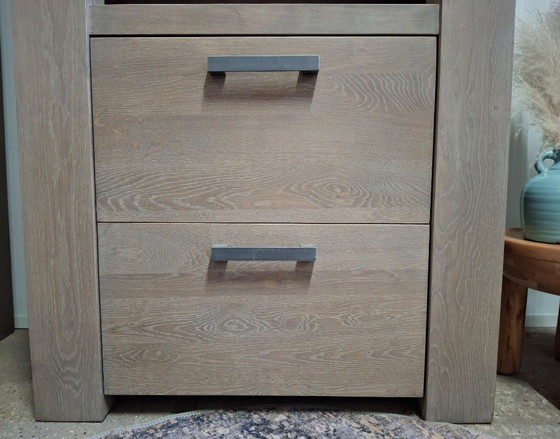 Image 1 of Robuuste eikenhouten boekenkast/opbergkast, nieuw