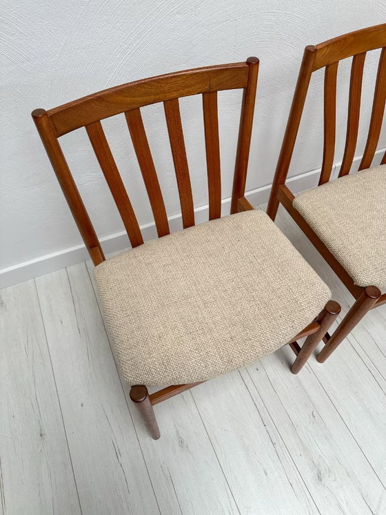 Image 1 of 4x Vintage Teak Dining Chairs by Slagelse Møbelværk 60s