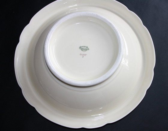 Image 1 of Thomas Porcelain – Ciotola avorio – 29 cm Ø 9 cm Altezza – Fiori e bordo oro