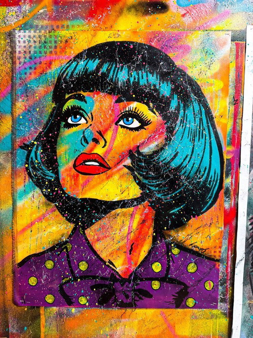 GONGAS - Neon Muse - Künstler-Leinwand