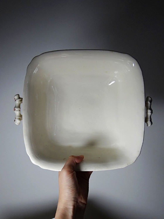 Antike Longchamp Suppen-/Gemüseschüssel aus Steingut mit Gänseblümchenmuster – Geschirr, Ceramic, Vintage (photo 14 of 15)