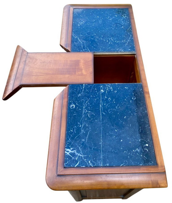 Image 1 of Small antique cherry wood entryway sideboard