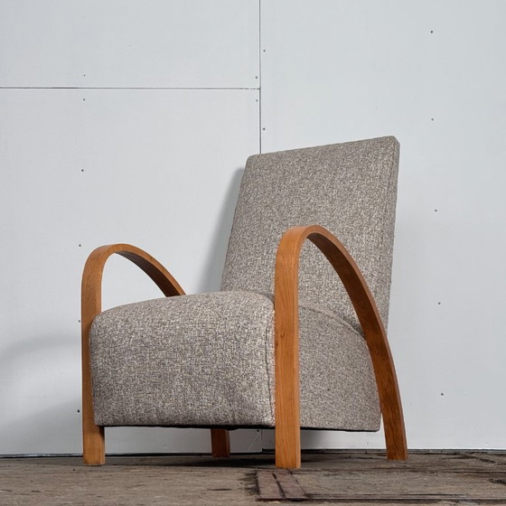 Image 1 of Poltrona Art Déco francese con schienale extra-alto, anni '30 — Completamente ristrutturata