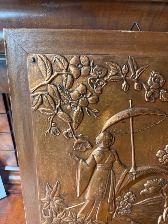 Wandkunst aus Kupfer im japanischen Stil – Arte, Wanddekoration, Wood, Copper (photo 7 of 11)