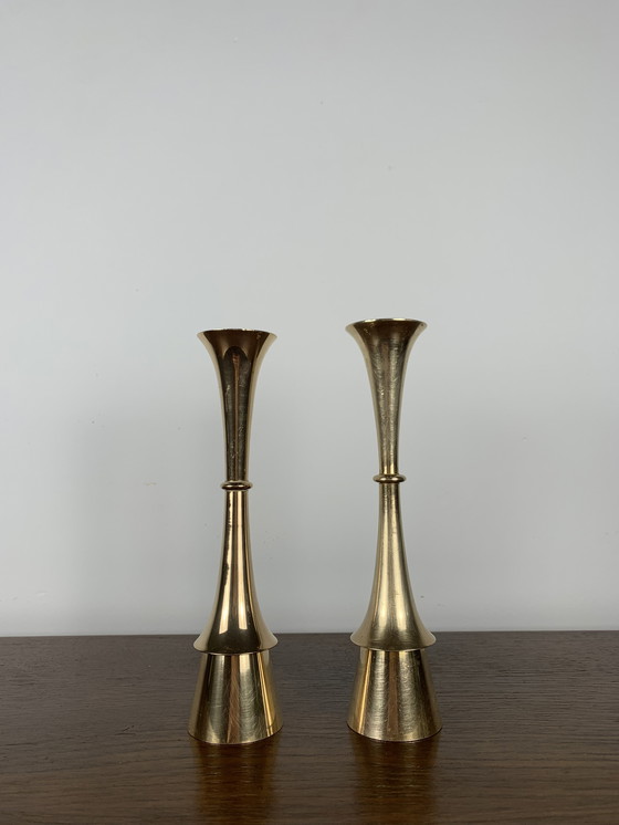 Image 1 of Brass Candlestick Duo, Attributed To Jens Harald Quistgaard, 1960, Denmark