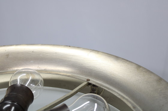 Image 1 of 1930s Bauhaus "UFO" Chandelier in Copper Finish by Josef Hurka, Czechoslovakia