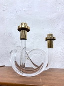 Acrylic Plexiglas double candle holder, designed by Elaine Bscheider for Dorothy Thorpe