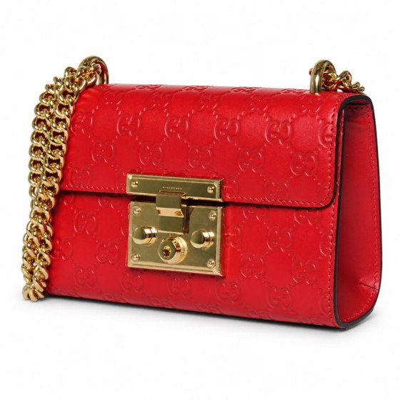 Gucci, borsa Padlock stampata GG in pelle rossa – Borse a tracolla, Calfskin (photo 2 of 14)