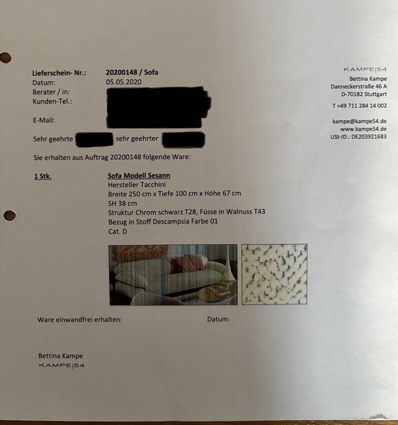 Image 1 of Canapé Tacchini Sesann de Gianfranco Frattini, acheté en 2020