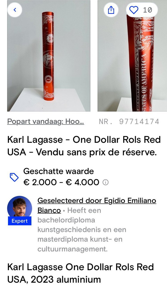 Image 1 of One Dollar Rols Red USA - Karl Lagasse