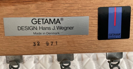 Image 1 of two Hans Wegner benches; Danish oak; Japandi style