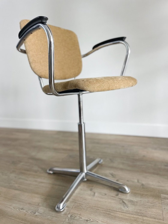 Sedia da Ufficio Vintage Anni '60 | Rivestita | Regolabile – Sedie girevoli, Polyester (photo 7 of 9)