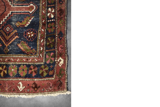 Image 1 of Vintage Hand-Woven Oriental Nomadic Tribal Shiraz Qashqai Rug, 1940s