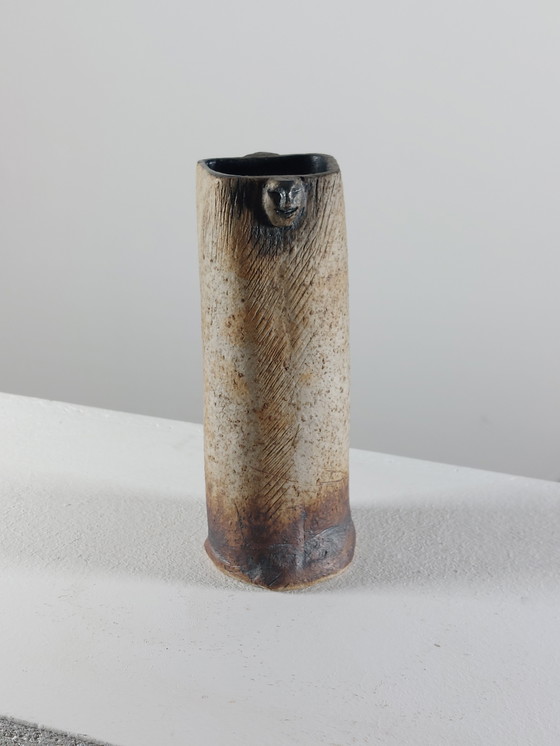 Image 1 of Vaso in ceramica d'artista con decorazione a graffiti vintage di metà secolo