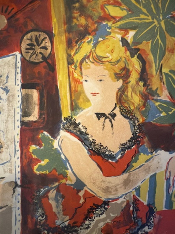 Image 1 of Litografia di Emilio Grau Sala - Pittore e la sua modella