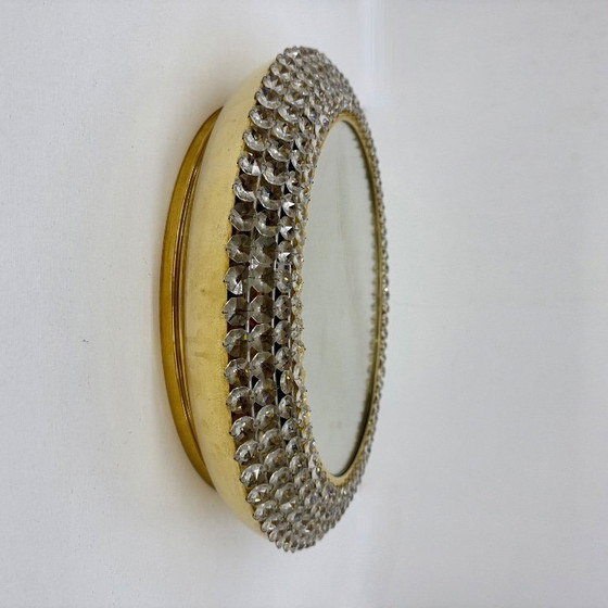 Image 1 of Specchio illuminato Palwa con ottone e cristallo , anni '70