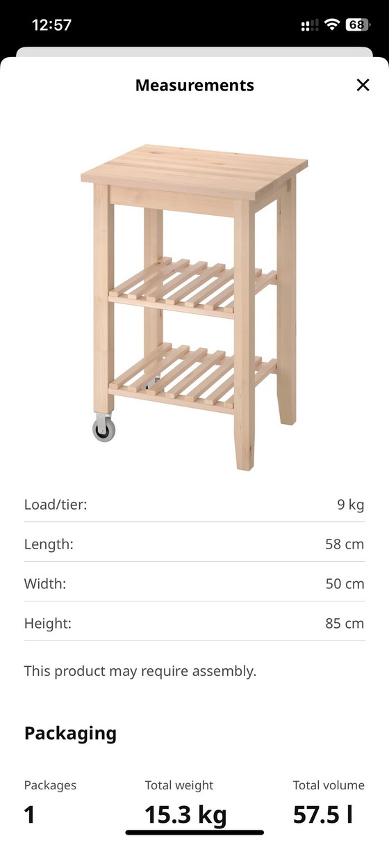 Image 1 of Carrito de cocina - IKEA Bekvam