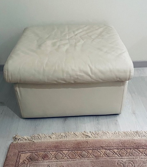 Salón de cuero blanco roto Rolf Benz