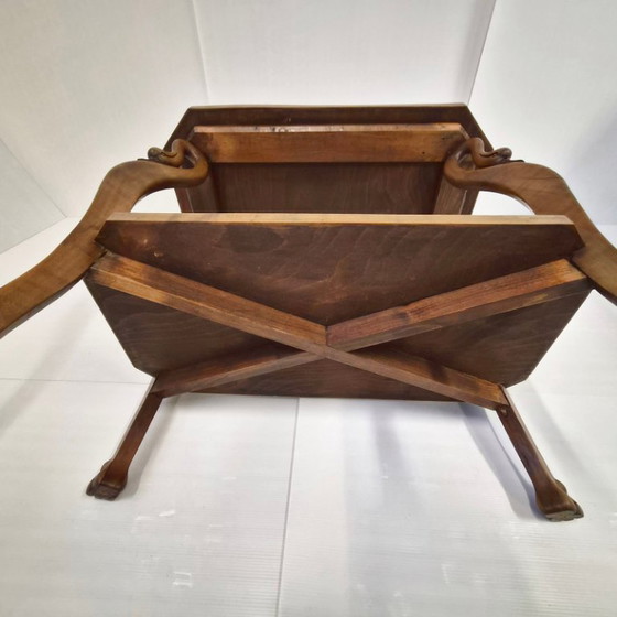 Image 1 of Consolle vintage in stile Art Déco e Art Nouveau con cigni e artigli di leone.