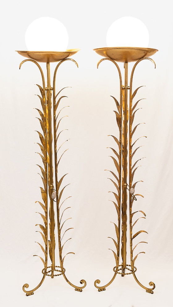 Set of 2 Art Deco Floor lights – Gold, Iron (photo 2 of 8)