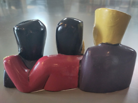 Image 1 of Herman Brood, resin sculpture, hear-see-speak-silence.