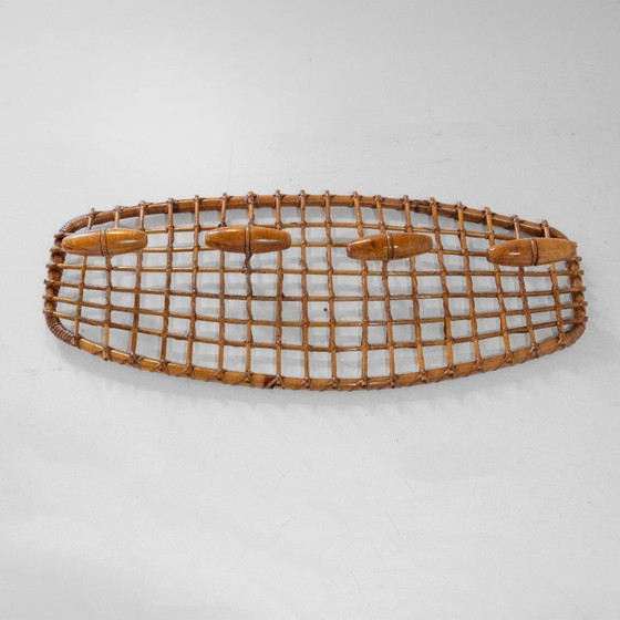 Image 1 of 1x Italian Mid-Century Bamboo and Rattan Coat Rack by Bonacina, 1960s