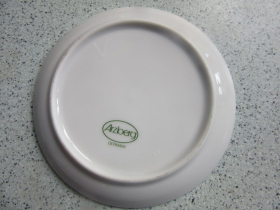 Ensemble de 4 plateaux à bijoux Arzberg Germany avec pot à couvercle, motif chat par Kathia. Vintage (photo 10 of 17)