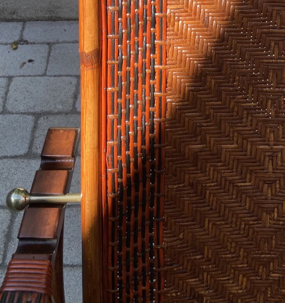 Antieke Verstelbare Rotan Chaise Longue Met Voetensteun, Vroege 20e Eeuw – Verstelbare relaxstoel, Bamboo (photo 6 of 12)