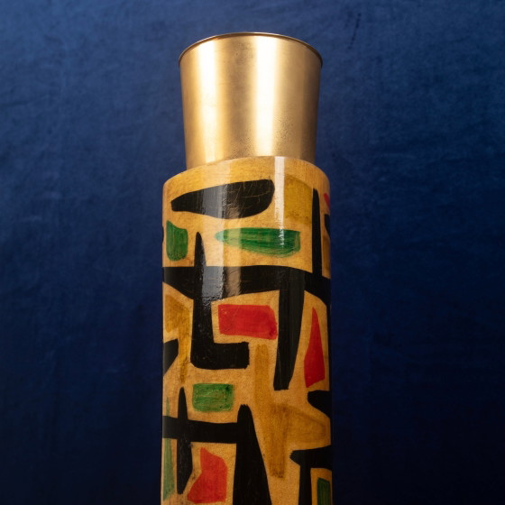 Thermos Aldo Tura Mod. 796D en parchemin à décor abstrait, 1940 – Objets déco, Leather, Abstract (photo 21 of 24)