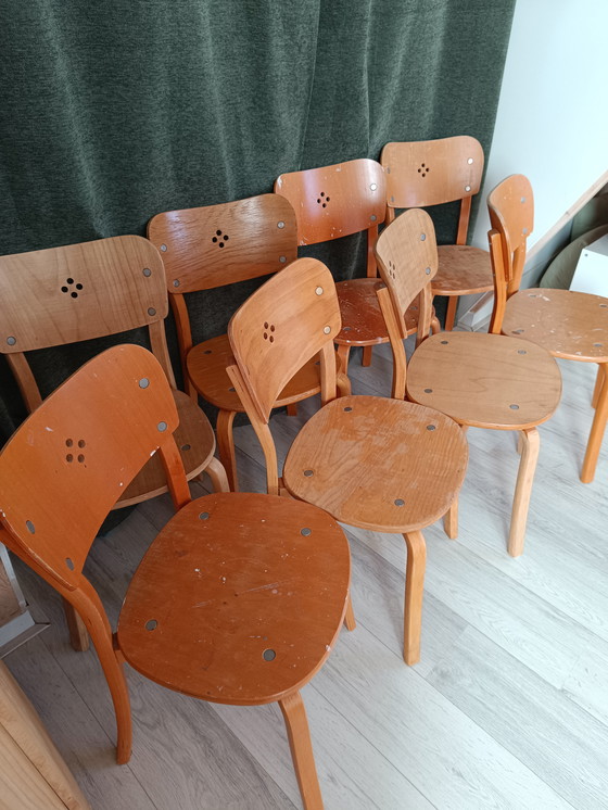 Image 1 of 8 sedie da caffè in legno curvato di betulla Aalto