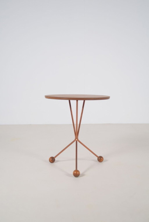 Zweedse Bijzettafel Model 99 Door Albert Larsson Voor Alberts Tibro, Jaren '50 – Wood, Copper