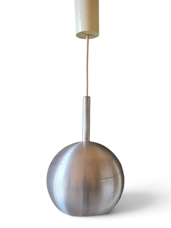 Pendant lamp "Eyeball" in brushed aluminium, Space Age (photo 12 of 12)