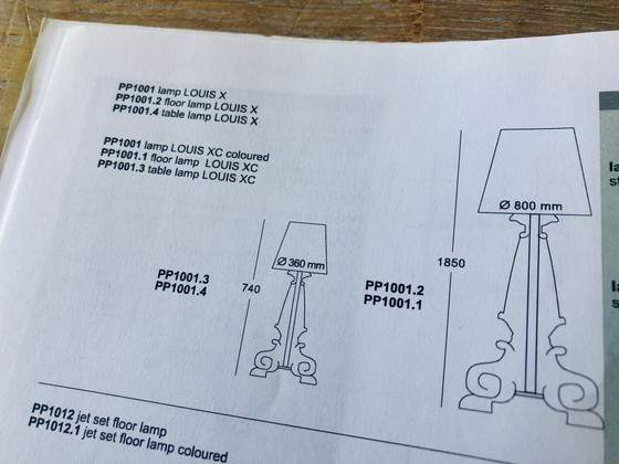 Image 1 of Lampada da terra barocca in acciaio inox LOUIS X di Philipp Plein 185 cm